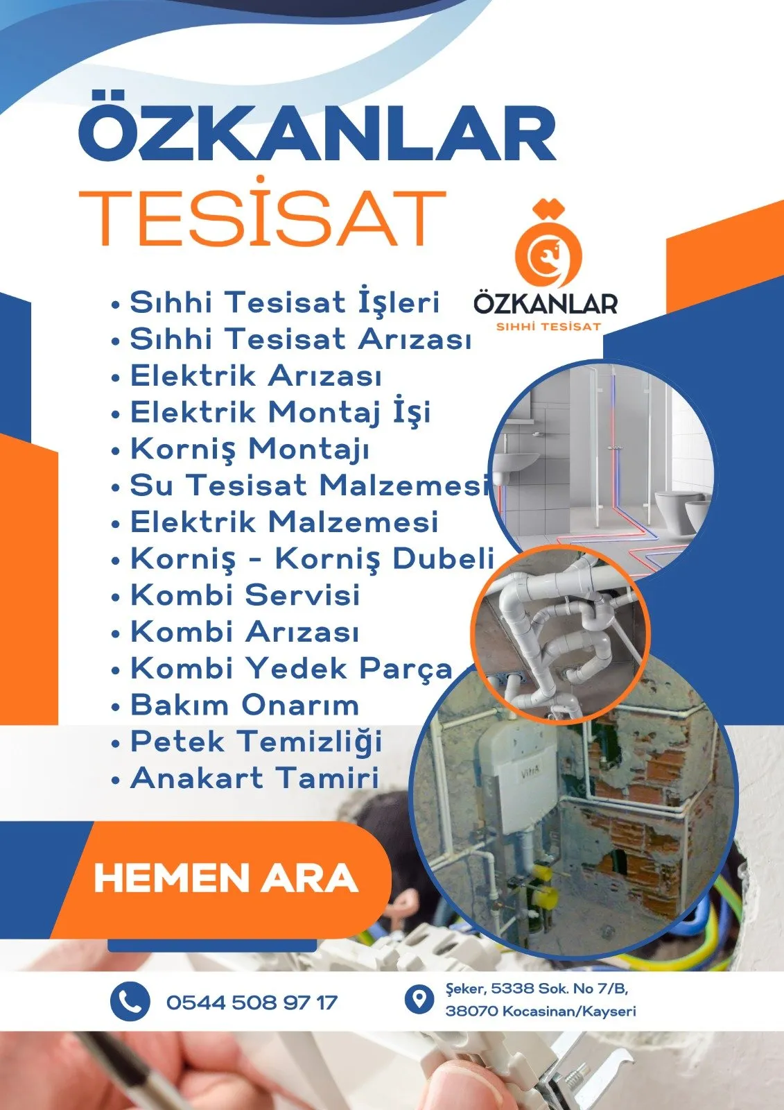 SU tesisatı, Elekrik, Kombi Arıza