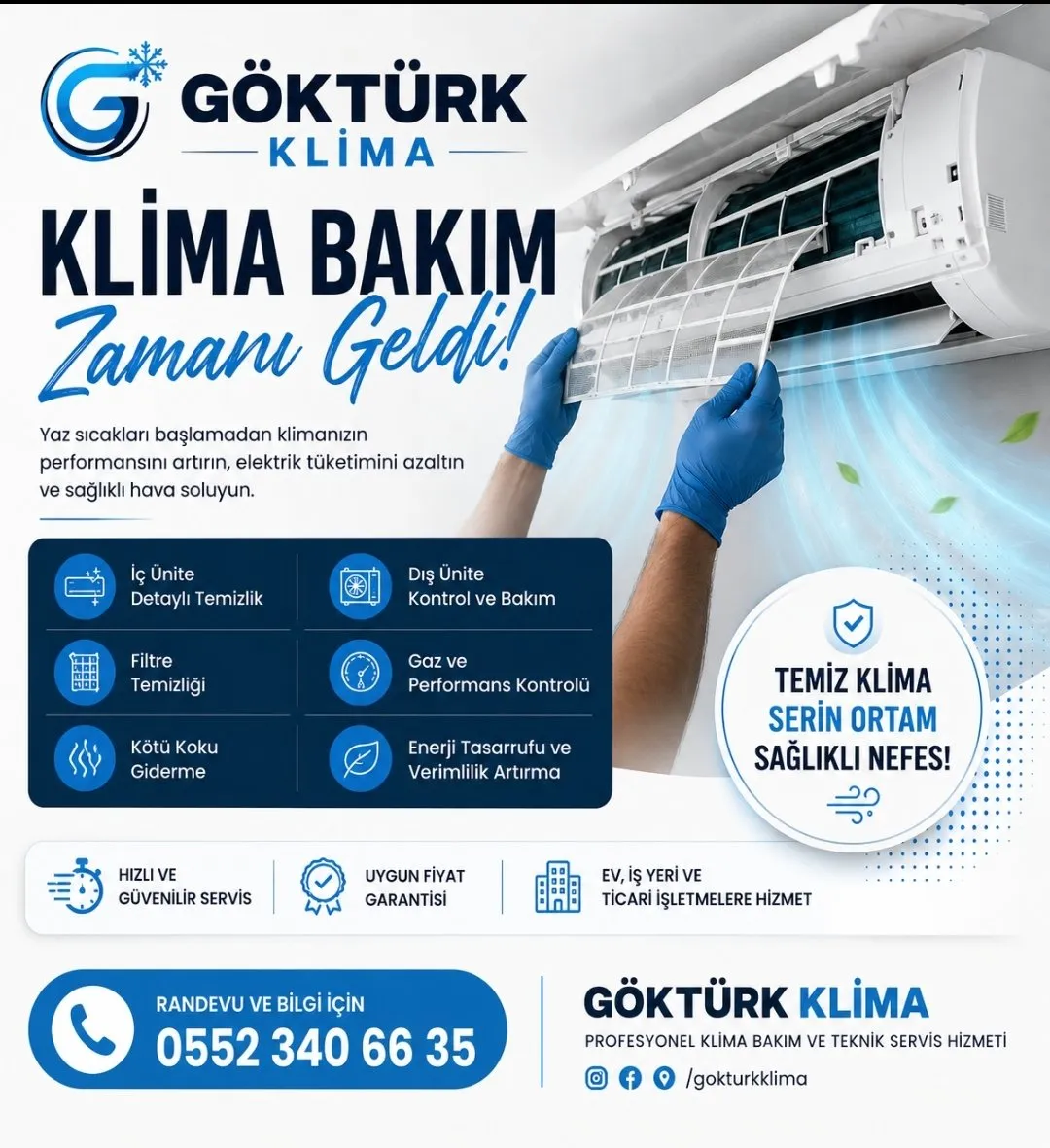KLİMA BAKIM ARIZA MONTAJ KURULUM