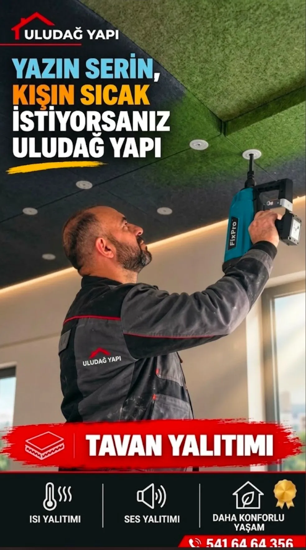 Boya yalıtım asma tavan  duvar bölme ısı yalıtım bodrumalti
