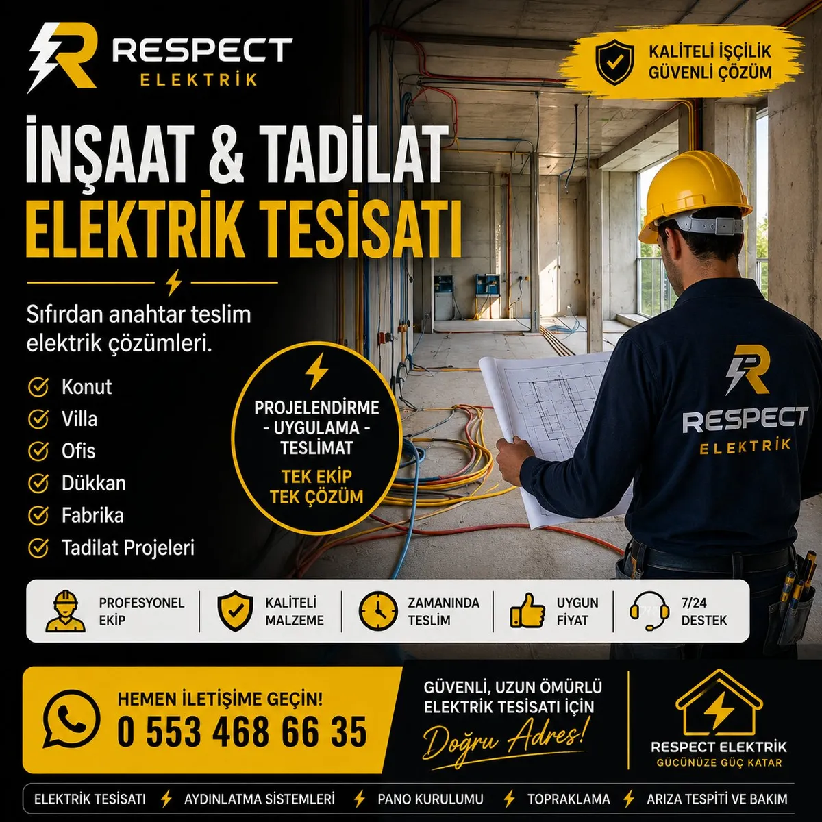 TÜM ELEKTRİK İŞLERİ ANAHTAR TESLİM