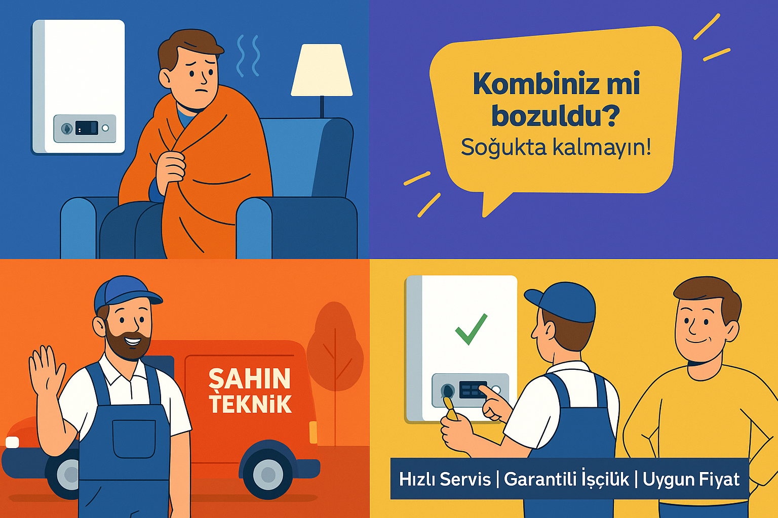 Kombi ve beyaz eşya tamiri yapılır